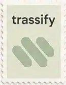 Briefmarke mit dem Trassify-Logo.